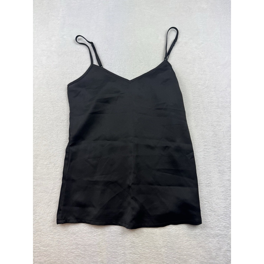 Adore Me Cami Top Womens XSBlack Satin Tank Sleeveless Plain y2k Essential NEW